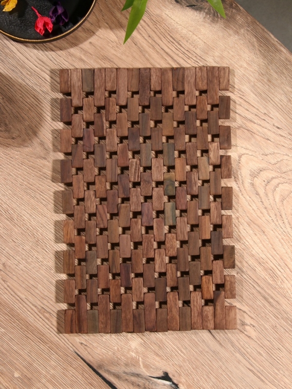 Коврик из тикового дерева, 30х20х0,7 см