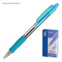 Ручка шариковая Pilot. Super Grip, автоматическая, синий стержень BPGP-10R-F (SL), узел 0.7 мм, на масляной основе, резиновый упор