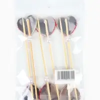 Шпажки "сердечки бусинки" (набор 6 шт)