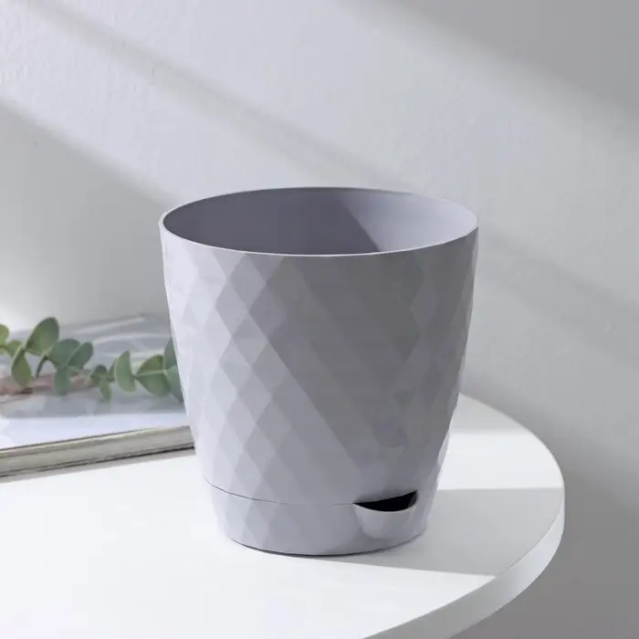 Кашпо с прикорневым поливом «Румба», 1,5 л, цвет серый шелк