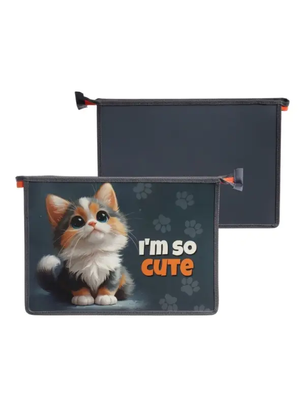 Папка для тетрадей А4 &laquo;Котенок&raquo;, молния сверху, ламинированный картон