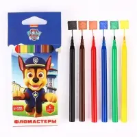 Фломастеры 6 цветов, вентилируемый колпачок «Щенячий патруль»