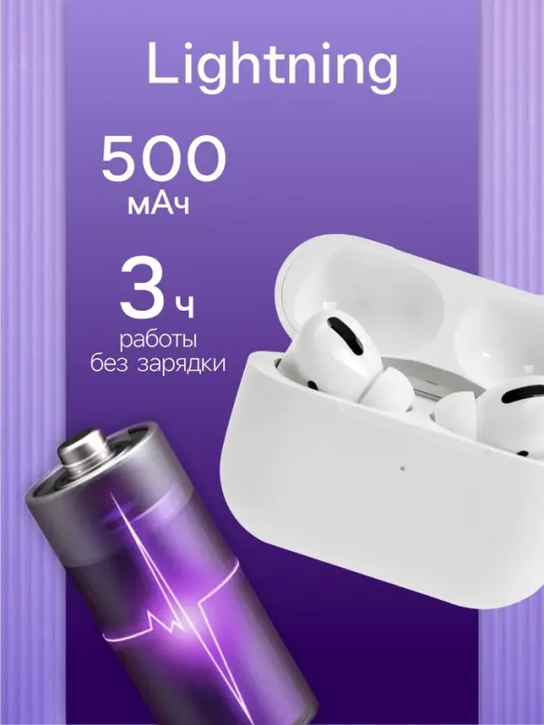 Наушники беспроводные Windigo Pro, TWS, вакуумные, Bluetooth 5.0, 40/500 мАч, белые глянцевые