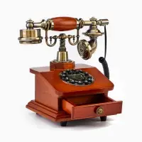 Ретро-телефон &laquo;Строгий&raquo;, шкатулка, 17&times;17&times;26 см, дерево
