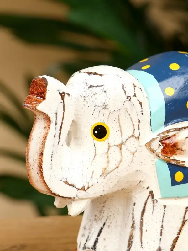 Сувенир «Слонёнок», 12×5.5×9 см, дерево, белый