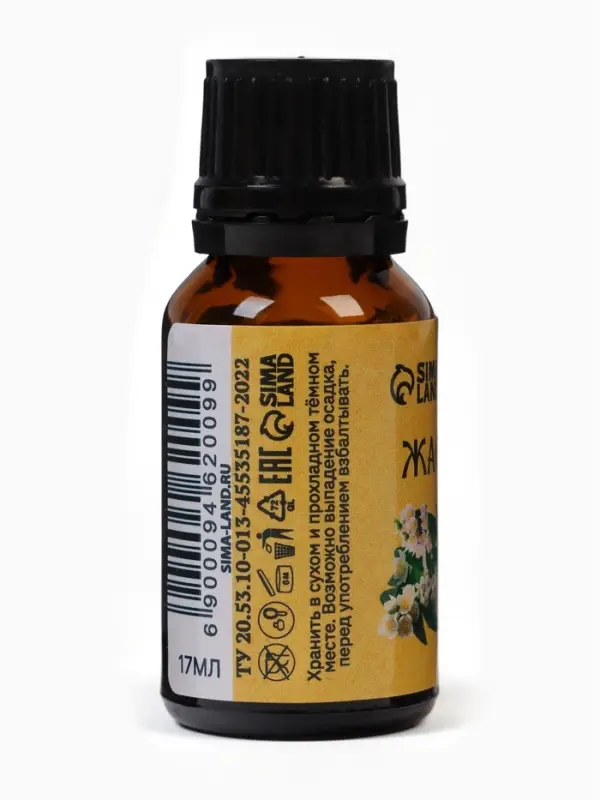 Эфирное масло &laquo;Жасмин&raquo;, флакон-капельница, 17 мл, &laquo;Добропаровъ&raquo;