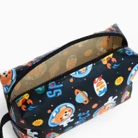 Косметичка - футляр женская с ручкой, объёмная, маленькая, для прокладок, косметики, лекарств, чёрная