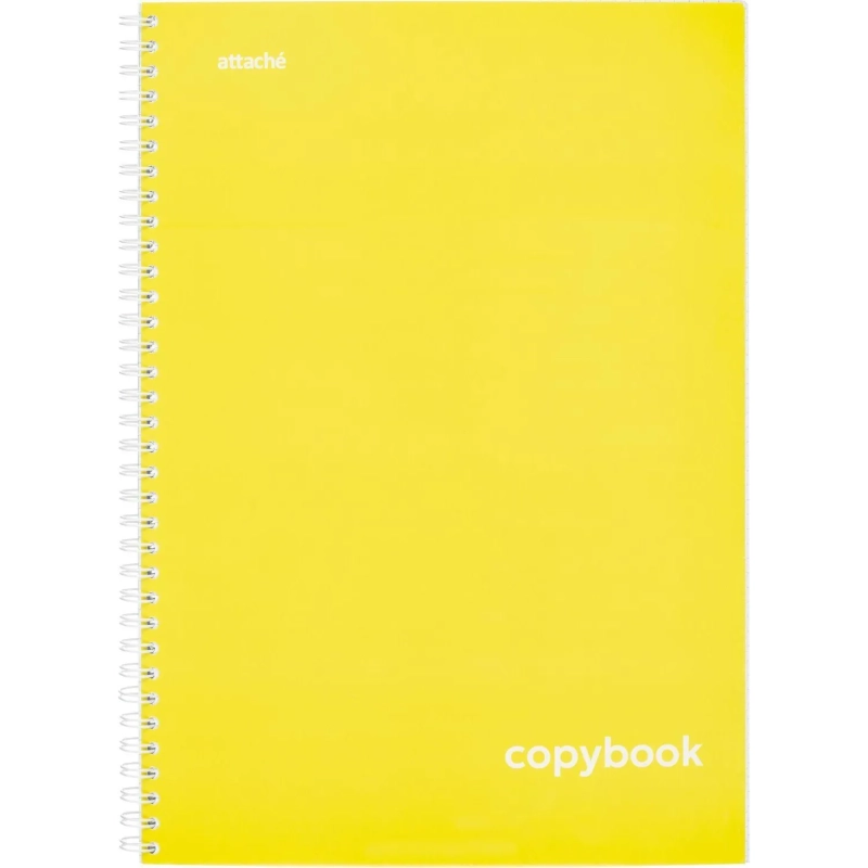 Бизнес-тетрадь А4 96л Attache Акварель желтый, клетка, гребень, картон