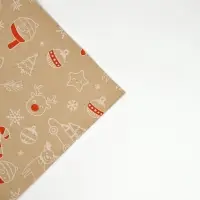 Бумага в тубусе крафтовая в рулоне &laquo;Новогодние мотивы&raquo;, 0.68 &times; 7 м