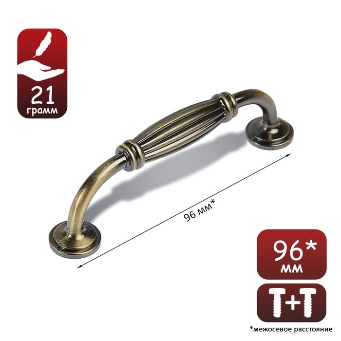 Ручка-скоба ТУНДРА PC176AB, м/о 96 мм, цвет бронза, 4 шт TMP Ручка-скоба ТУНДРА PC176AB, м/о 96 мм, цвет бронза, 4 шт TMP