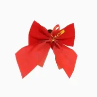 Ёлочные игрушки 3 шт. &laquo;Зимнее волшебство. Бант с бубенцами&raquo; пластик, 10&times;10 см, золотисто-красный