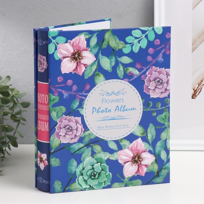 Фотоальбом на 100 фото 10х15 см  Фотоальбом на 100 фото 10х15 см "Лесные цветы" в коробке МИКС 26,5х21х5,3 см