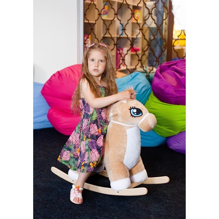 Качалка «Лошадка: Звёздочка», музыкальная, цвет бежевый, цвет звёзд МИКС Качалка «Лошадка: Звёздочка», музыкальная, цвет бежевый, цвет звёзд МИКС