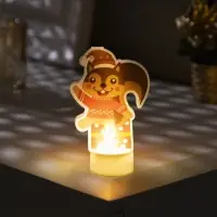 Световая картинка на подставке &laquo;Белочка&raquo;, 11 см, 1 LED, от батареек, свечение тёплое белое