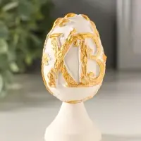 Фигурка гипс &laquo;Яйцо Пасхальное ХВ&raquo;, 9&times;4 см, золотистое