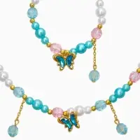 Набор детский "Выбражулька" 2 пред-а: бусы, браслет, бабочка с бусиной, розово-голубой