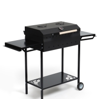 Мангал GrilMe MAX, 35 х 115 х 83 см, сталь 2 мм, термометр, 2 полки, колёса