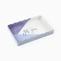 Коробка для печенья, кондитерская упаковка с пластиковой крышкой, Just for you, 22&times;15&times;3 см