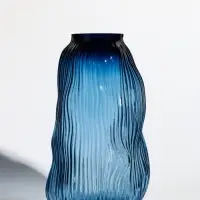 Ваза для цветов &laquo;Ванесса&raquo;, линии, 29.5&times;15 см, стекло, синяя