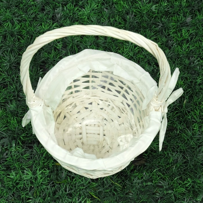 Корзина плетеная «Витая», 18×10/26 см, ива, ткань Корзина плетеная «Витая», 18×10/26 см, ива, ткань