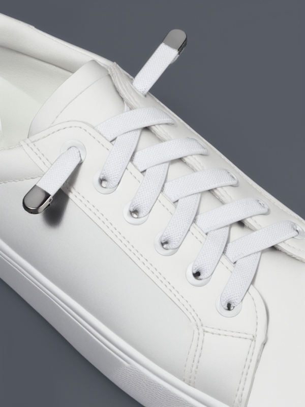 Шнурки с плоск сечением 8мм 100±5см (пара) эласт с фикс бел пакет SS