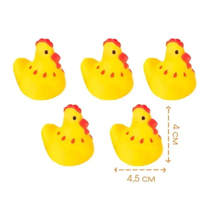 Резиновые игрушки для ванны Крошка Я &laquo;Курочки&raquo;, 4 см, с пищалкой, в наборе 5 шт.