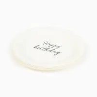 Тарелка одноразовая бумажная «Happy Birthday», белая, 18 см