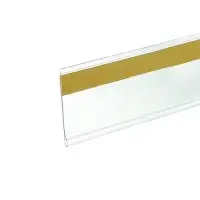 Ценникодержатель для крепления на стеклянные полки, самоклеящийся, 100&times;0.3&times;3 см, прозрачный