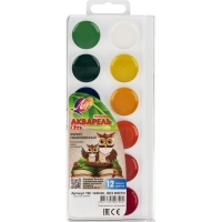 Краски акварельн. Луч Zoo(Мини) 12цв пласт уп б/кисти