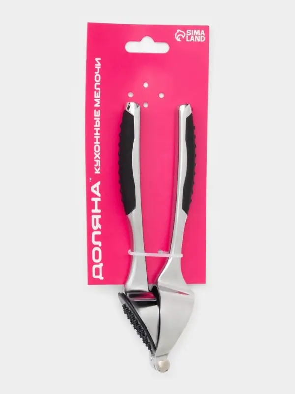 Пресс для чеснока Доляна Shapes, 17&times;4.7&times;3.2 см, рабочая часть 4&times;3 см, нержавеющая сталь, серебристый