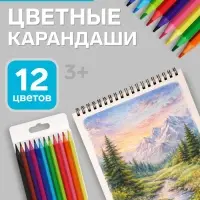 Карандаши цветные пластиковые 12 цветов &laquo;Гамма. Мультики&raquo;, заточенные, ПВХ, европодвес, (251220211)