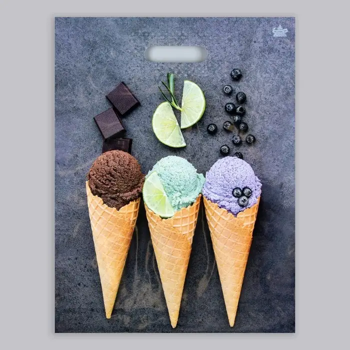 Пакет «Мороженое», полиэтиленовый, с вырубной ручкой, 31×40 см, 60 мкм Пакет «Мороженое», полиэтиленовый, с вырубной ручкой, 31×40 см, 60 мкм