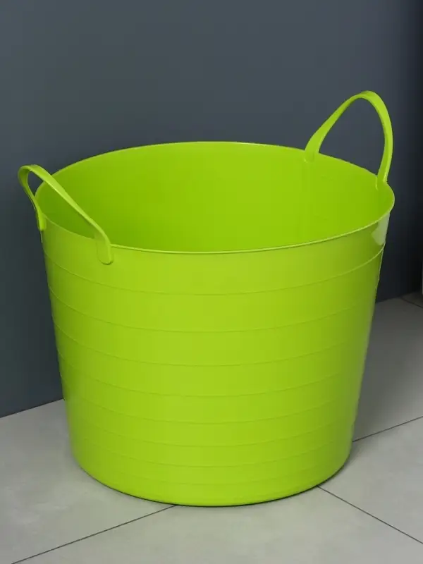 Корзина для белья мягкая, 27 л, d=37.5 см, h=30 см, ярко-зелёная