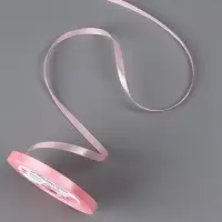 Лента атласная, 6 мм × 23±1 м, розовая №04