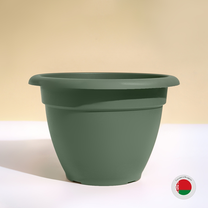 Горшок для цветов, d = 30 см, 7,5 л, пластик, зелёный шалфей Горшок для цветов, d = 30 см, 7,5 л, пластик, зелёный шалфей