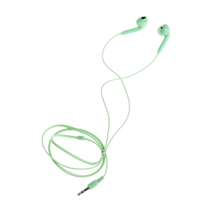 Наушники U19, проводные, вкладыши, 1 м, Jack 3.5 мм, зелёные