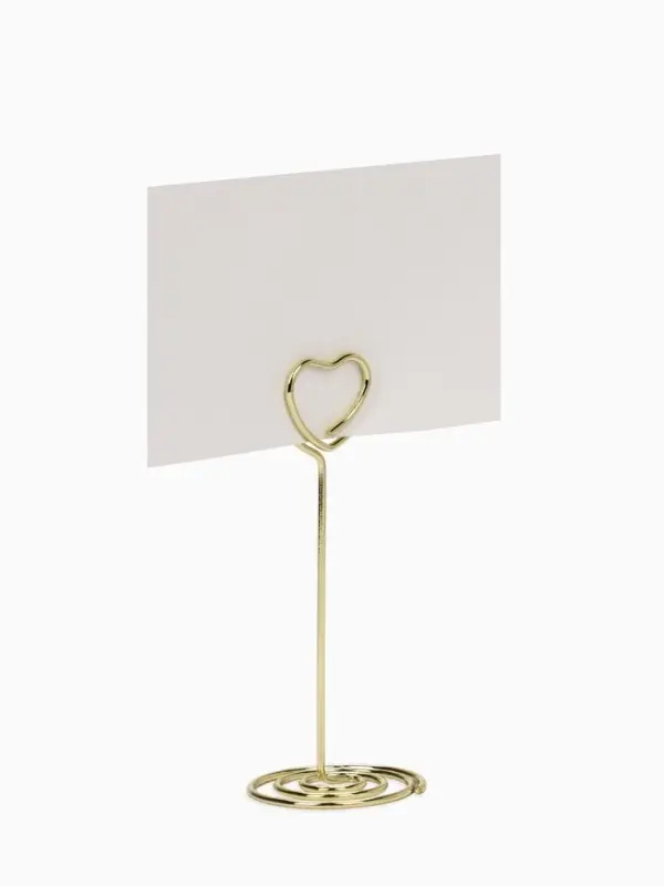 Подставка под ценник, фото &laquo;Сердце&raquo;, с зажимом, 3.3&times;3.3&times;8.3 см, цвет золото