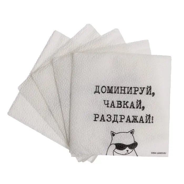 Салфетки бумажные однослойные &laquo;Доминируй, чавкай, раздражай&raquo;, 24&times;24 см, набор 20 шт.