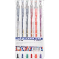 Набор гелевых ручек 6 цв.PX888-6 PVC 0,5мм