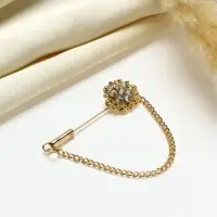 Булавка &laquo;Цветочек&raquo;, 5 см, белая в золоте