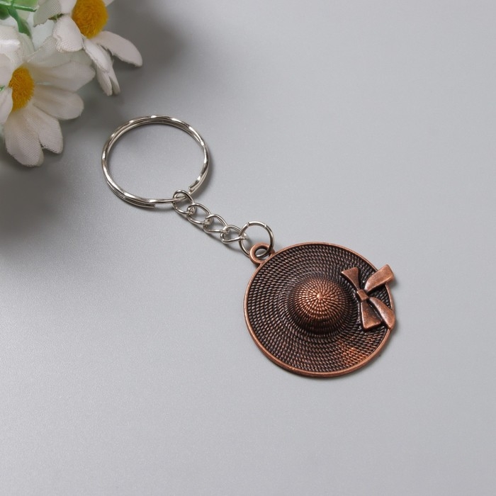 Брелок металл  Брелок металл "Шляпа с бантиком" МИКС 3,5х3,5 см