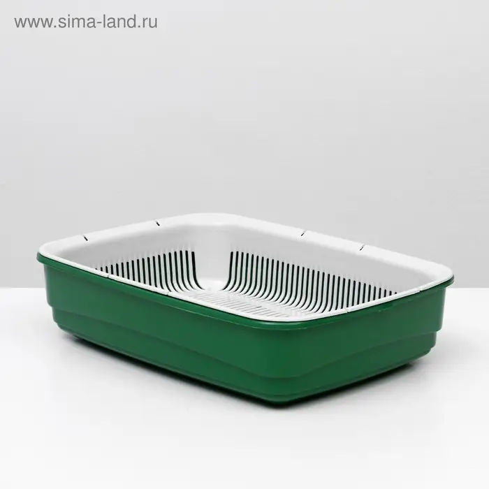 Лоток большой с сеткой Atlantis &laquo;Стандарт&raquo;, 42&times;31&times;10 см, зеленый