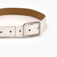 Ремень женский Classic 110&times;3 см, пряжка металл, серебристая, белый