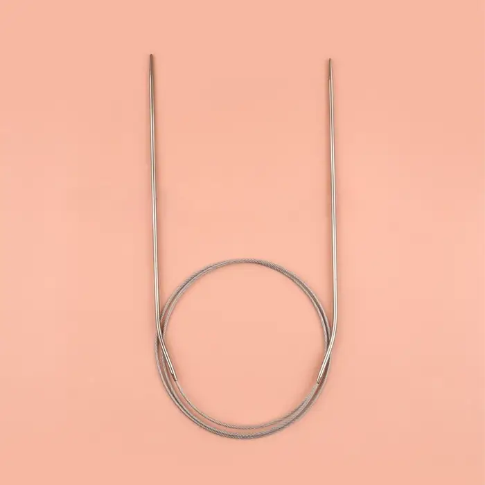 Спицы круговые, для вязания, с металлическим тросом, d=2 мм, 14/80 см Спицы круговые, для вязания, с металлическим тросом, d=2 мм, 14/80 см