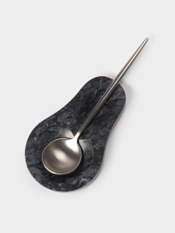 Подставка под ложку из мрамора Подставка под ложку из мрамора "Marble", цвет черный
