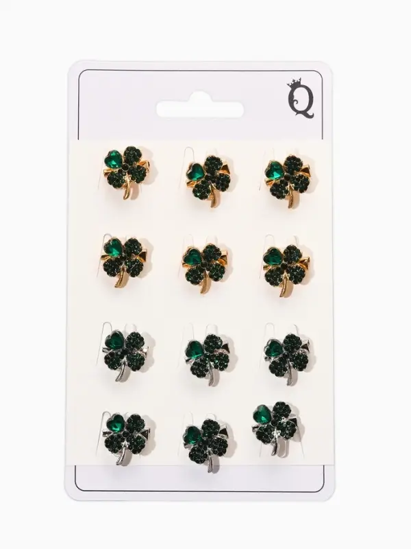 Брошь &laquo;Клевер&raquo;, МИКС, (неделимая фасовка 12 шт. цена за шт.)