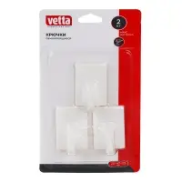 Крючки самоклеящиеся тм VETTA, пластик, цвет белый, 3шт