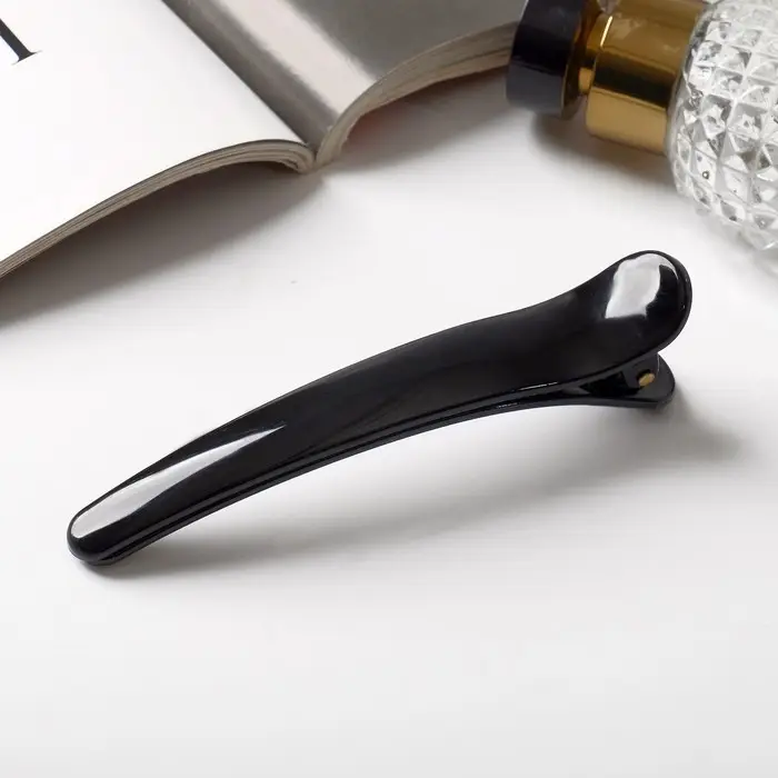 Зажим для волос «Лорен», глянец, 12 см, чёрный