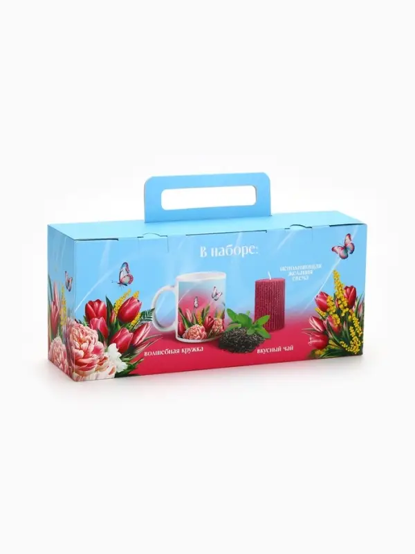 Подарочный набор: чай 50 г, кружка, свеча &laquo;Счастливых моментов&raquo;