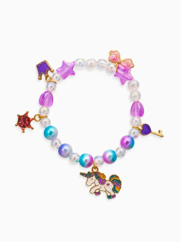 Браслет детский «Выбражулька», единорог, корона, бант, цветной Браслет детский «Выбражулька», единорог, корона, бант, цветной